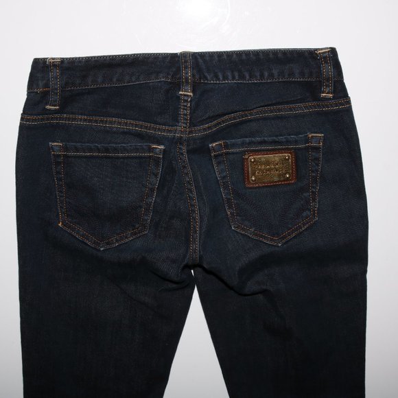 Armani Exchange Jewel Button Denim Blue Cuff Jeans - Picture 6 of 8